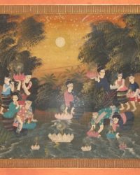 Thai Loi Kratong Festival Painting