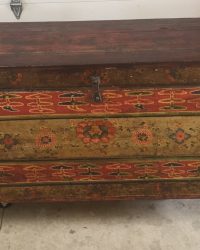 Monastery Trunk with Flower and Cloud Design